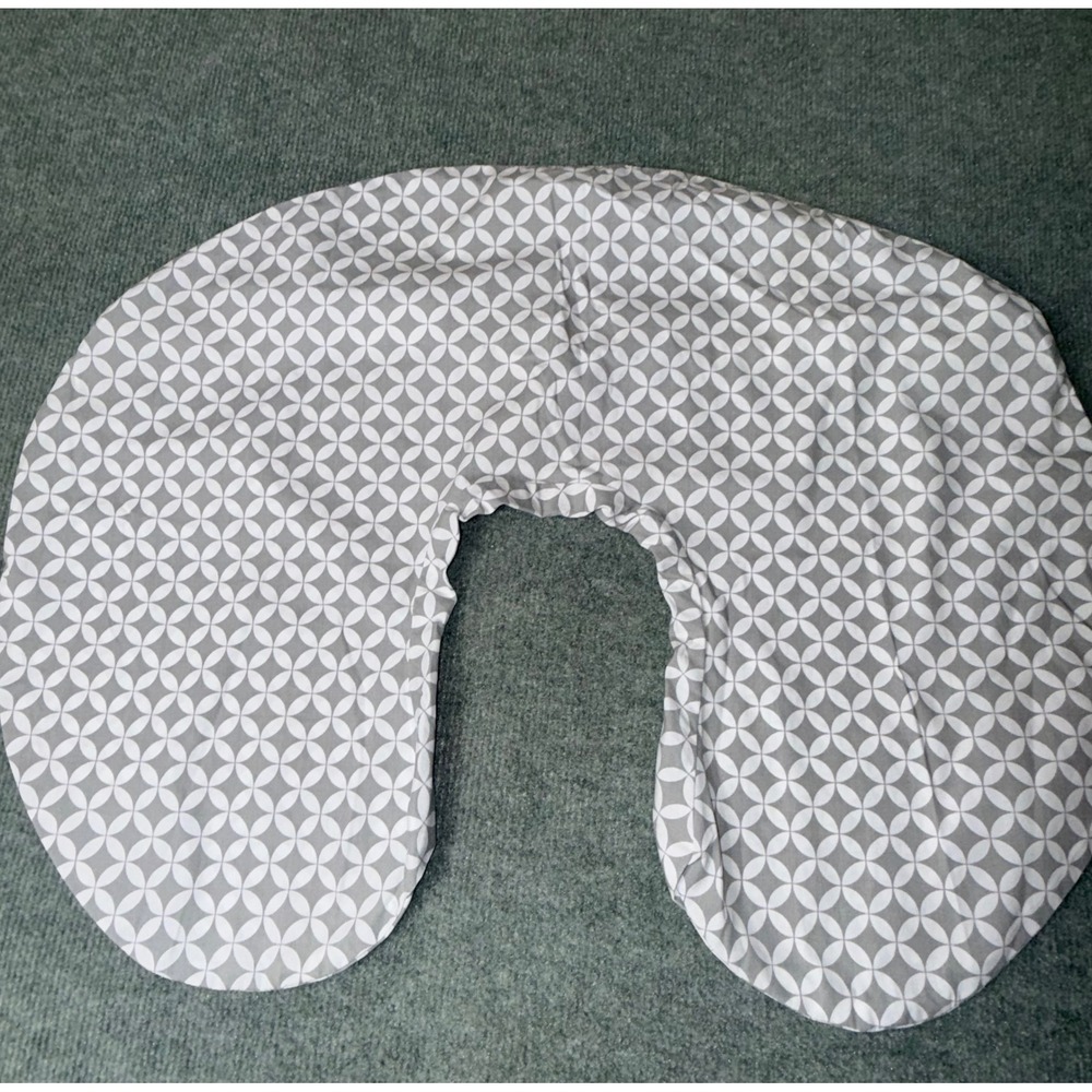 Boppy Nursing Pillow  Cover Infant Support  Gray  Geometric Petal